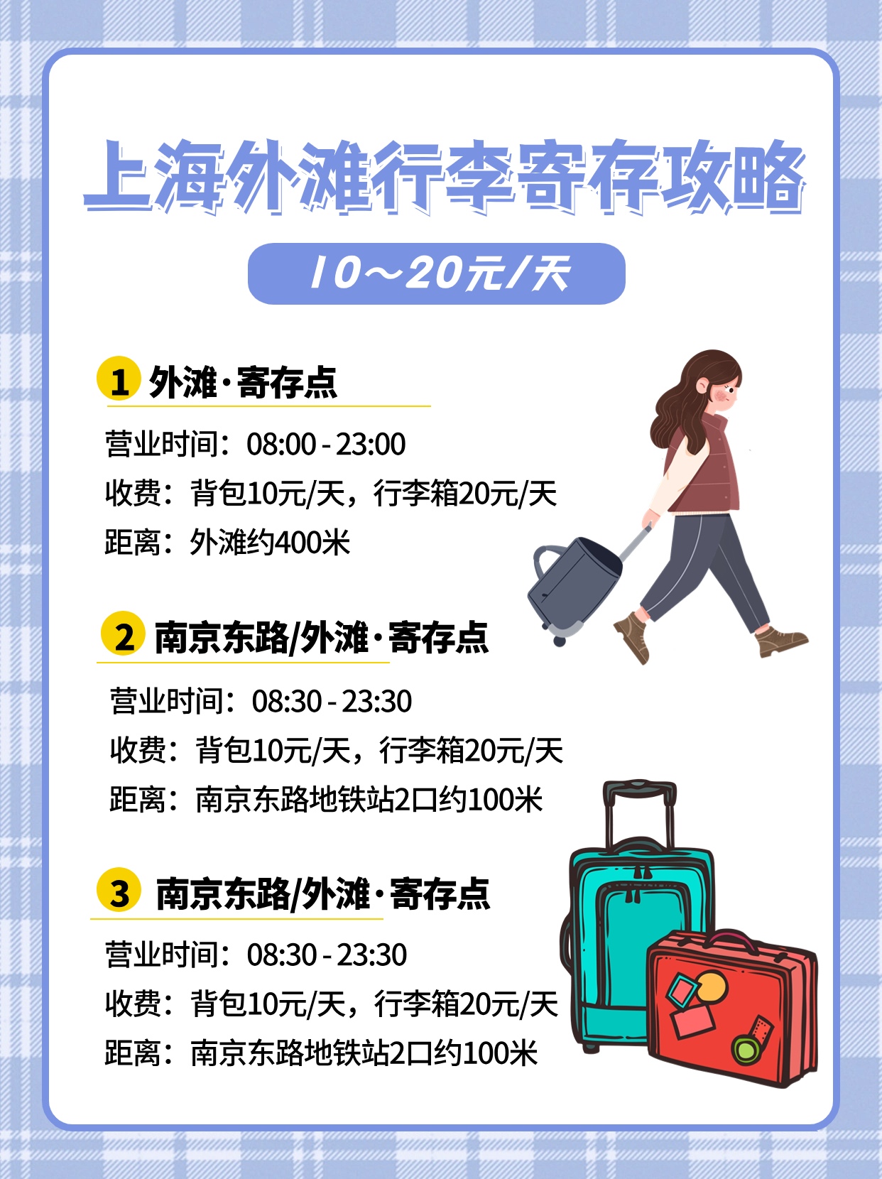 上海外滩行李寄存指南（10～20元/天）