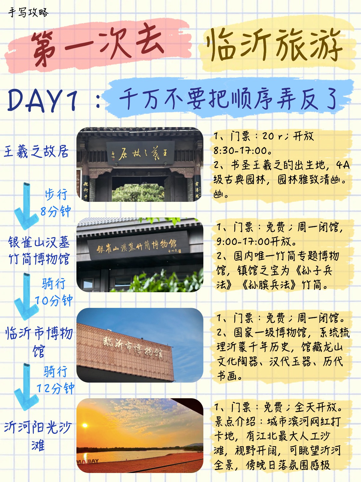 临沂旅游攻略｜两天一夜手写版
